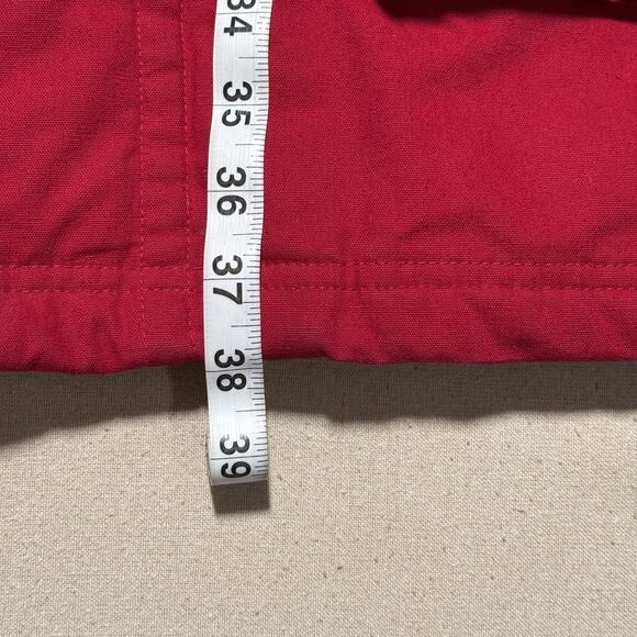 Lands End Chore Barn Coat Women Size XL Red Puff Lining Toggle Workwear Vintage - Picture 6 of 8